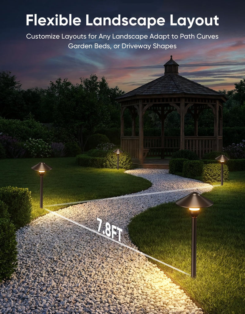Low Voltage Pathway Lights with G4 3W 3000K Bulbs 6-Pack, ORB Aluminum