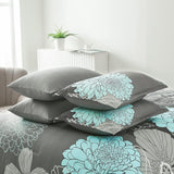 7 Pieces Bed in a Bag Floral Comforter Set Queen Flowers Bedding Set Soft Microfiber Boho Comforter Sets with 1