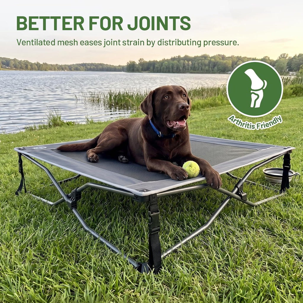 Outdoor Dog Bed, Cooling Elevated Pet Bed Portable Raised Dog Bed with Breathable Mesh, Dog Bed Foldable Dog Cot