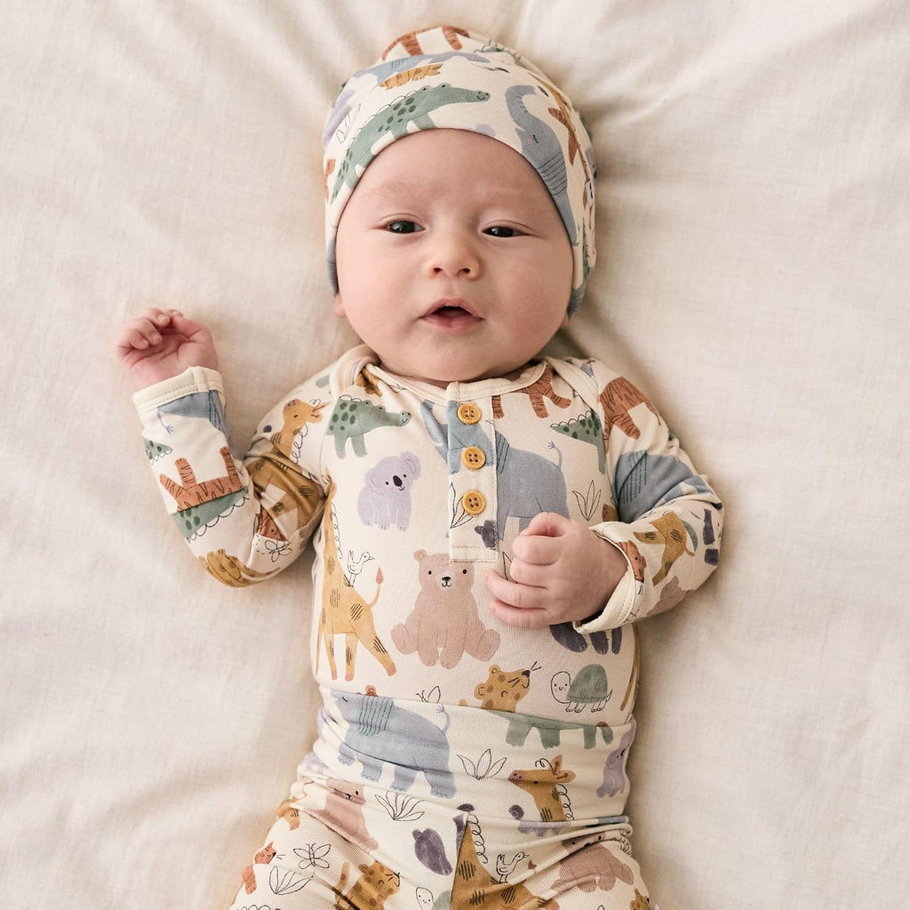 Henley Bodysuit, Soft Viscose from Bamboo Long Sleeve Bodysuit for Baby Boys & Girls, Baby Clothes
