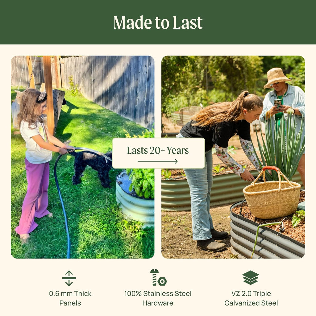 Garden Raised Garden Bed Kit, 17" Tall 10 in 1 Jumbo Modular Raised Garden Beds, Metal Planter Box for Vegetables