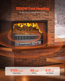 20 Inch Electric Fireplace Log Heater Insert with Remote Control, Adjustable Flame Brightness, Thermostat, Timer, Overheat Protection