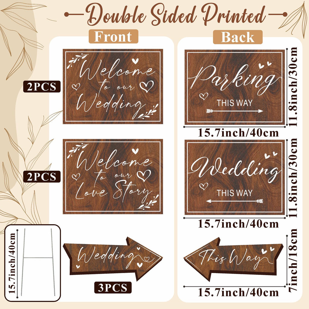 Wedding Welcome Signs for Reception Outdoor Weddings This Way Decor 10 Pack