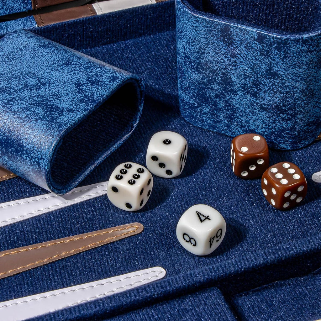 Backgammon Set for Adults, Travel Strategy Board Game Set with Leather Case