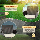 Patio Furniture Set 4 Pieces Outdoor Rattan Chair Wicker Sofa Garden Conversation Bistro Sets for Yard (Brown) A106-B08GF8HC5H