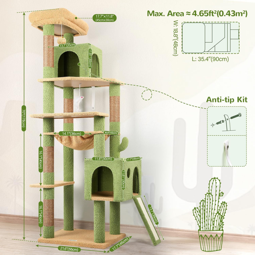 Pro Cactus Heavy Duty Cat Tree Tower for Indoor Large Cats