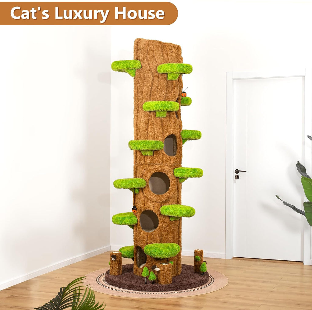 Luxury Cat Tree Tower for Indoor Cats, 78.6" Tall Cat Tree, Multi-Level Furniture Activity Center with Scratching Posts
