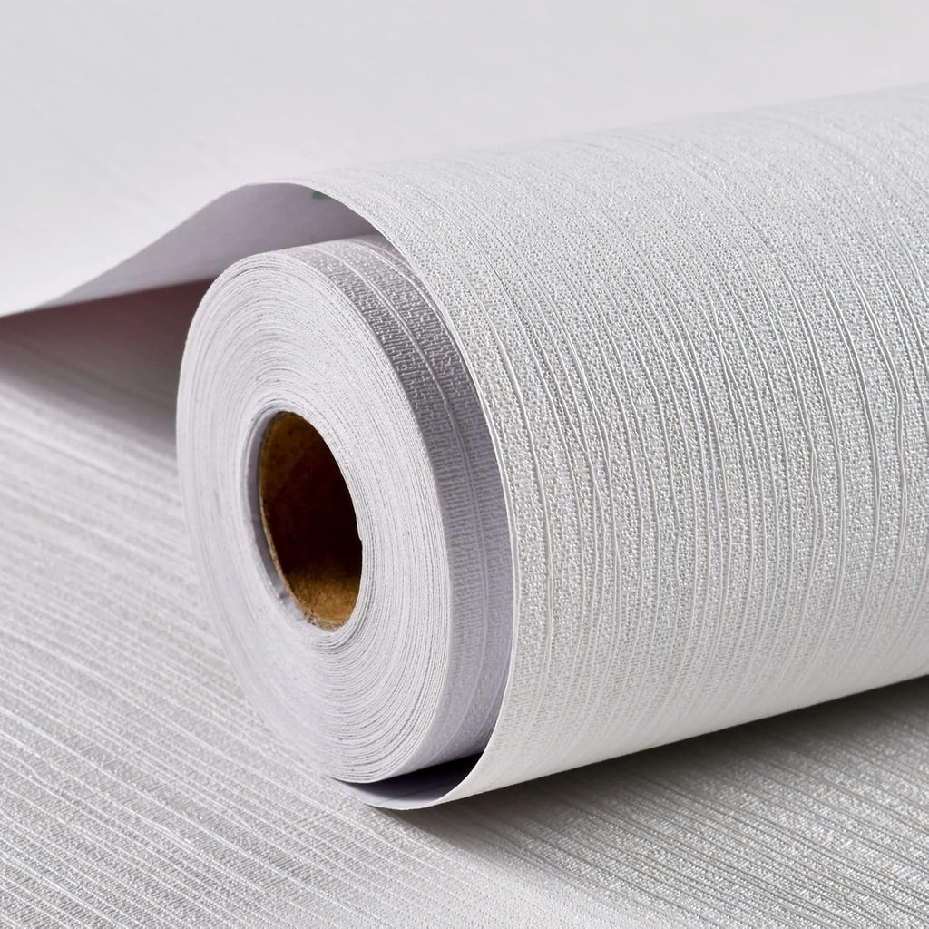 Grasscloth Textured Wallpaper 24in X 393in Fabric Contact Paper White Wall Paper Linen Peel and Stick Self-Adhesive