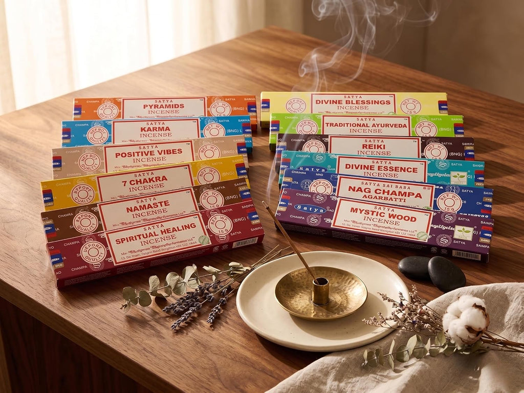 Assorted Natural Masala Incense Sticks x 15g (Platinum Mix) | , Chakra, Reiki, Karma, Spiritual Healing - Set of 12