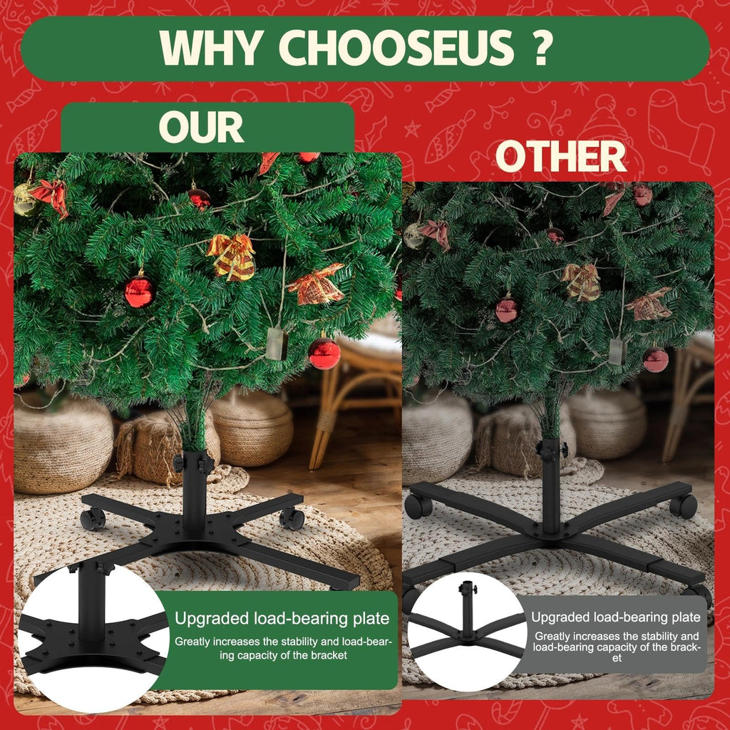 Christmas Tree Stand for Artificial Tree, Replacement Xmas Tree Stand Base with Universal Wheel for