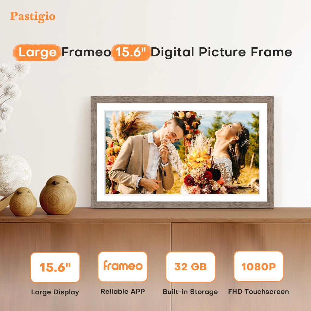 Digital Picture Frame, Frameo 15.6'' Digital Photo Frame WiFi Large Display