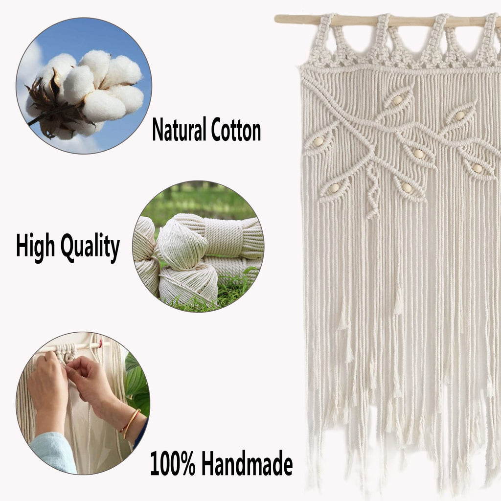 Macrame Wall Hanging Woven Tapestry Bedroom Curtain Leaf Shape Living Room Curtains Wall Decor