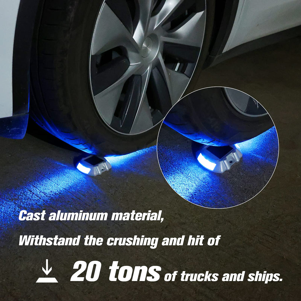 Solar Deck Driveway Dock Lights,Solar Pathway Lights,Blue 12 Pack