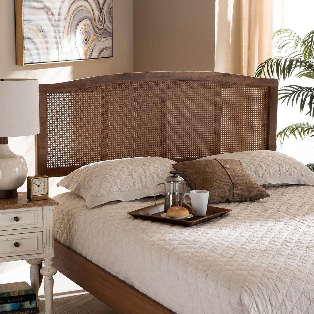 King Wood Headboard, 78.1-inch W 0.8-inch D 40.94-inch H, Ash Walnut