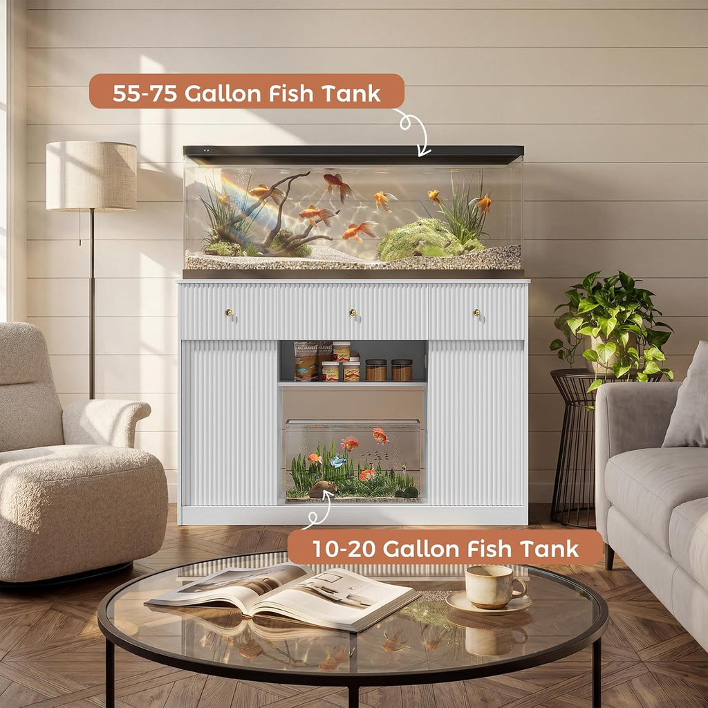55-75 Gallon Fish Tank Stand, Aquarium Stand with Power Outlet