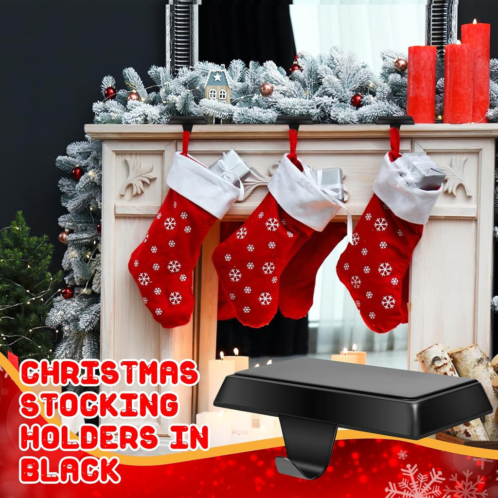 6 Pack Metal Christmas Stocking Holders for Mantle Heavy Duty Stocking Hangers Stocking Hook Christmas Ornaments for