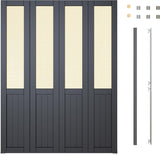 60'' x 80" Rattan Bifold Closet Door, Cane Webbing Wood Interior Door Slab, Build Quality Black Fold