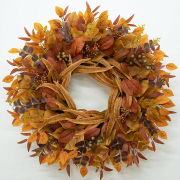 26 Inch Fall Wreaths for Front Door Eucalyptus Berry Wreath