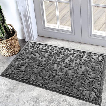 Sturdy Front Entrance Doormats, Durable Heavy Duty Welcome Mat, Thick Absorbent Natural Rubber Non Slip Mat, Easy Clean