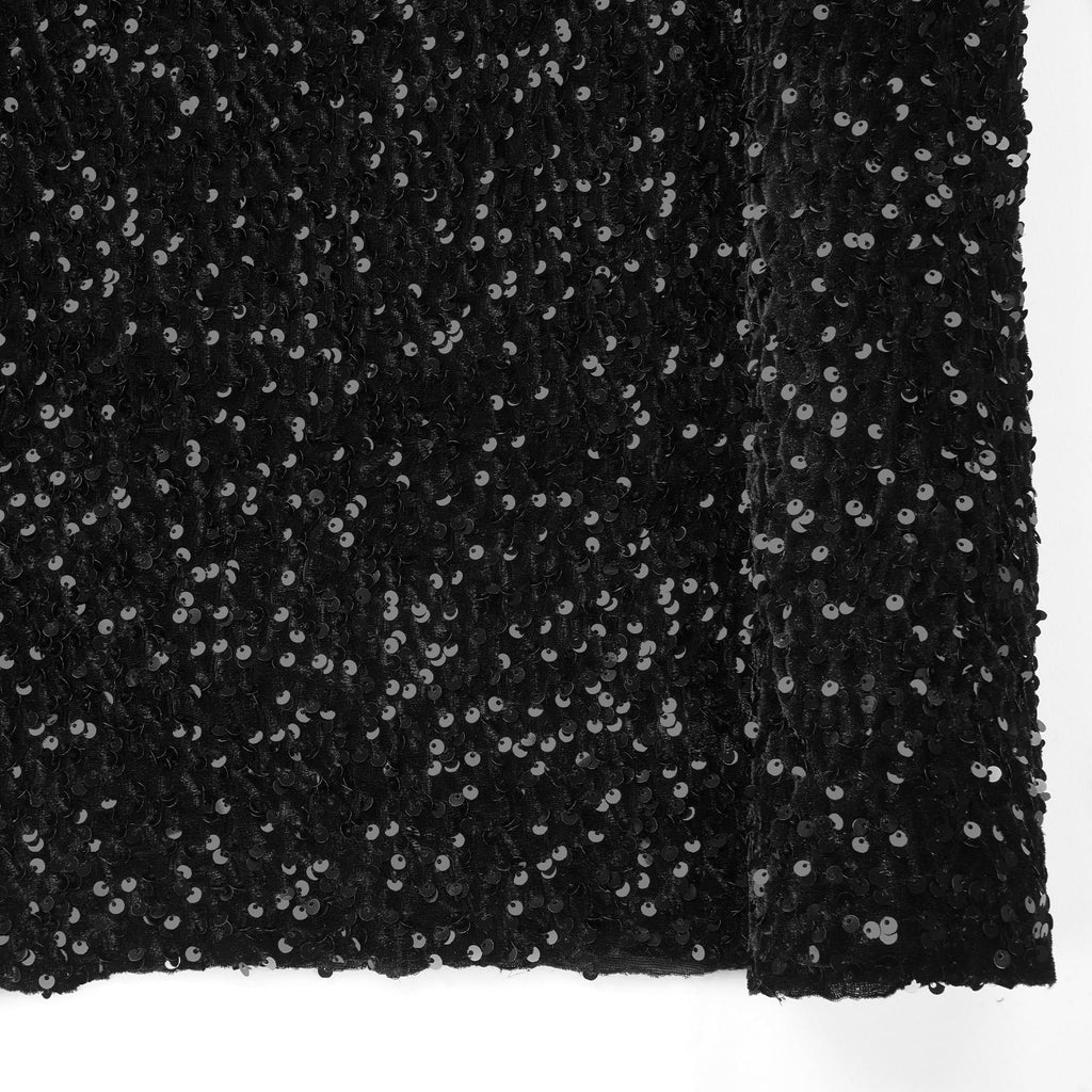 5 Yards Black Sequin Soft Velvet Fabric by The Yard