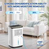 5000 Sq.Ft Dehumidifier for Basement with Drain Hose, 50 Pint Large Best Compressor Dehumidifiers for Home or Garage