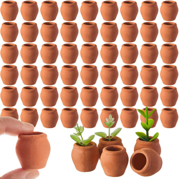 60 Pcs Mini Terracotta Clay Pots for Succulent Cactus Crafts