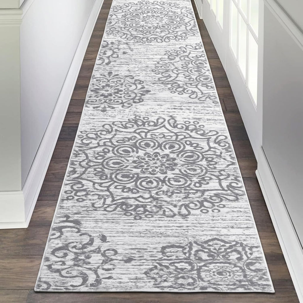 Hallway Runner Rug 2'x10' Washable Vintage Distressed Area Rugs Non Slip Laundry Rug Runner Boho Flo