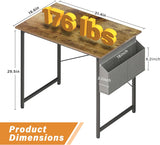 Small Space Writing Desk with Headphone Hooks, Modern Simple Design, Suitable for Study, Home Office and Living Room
