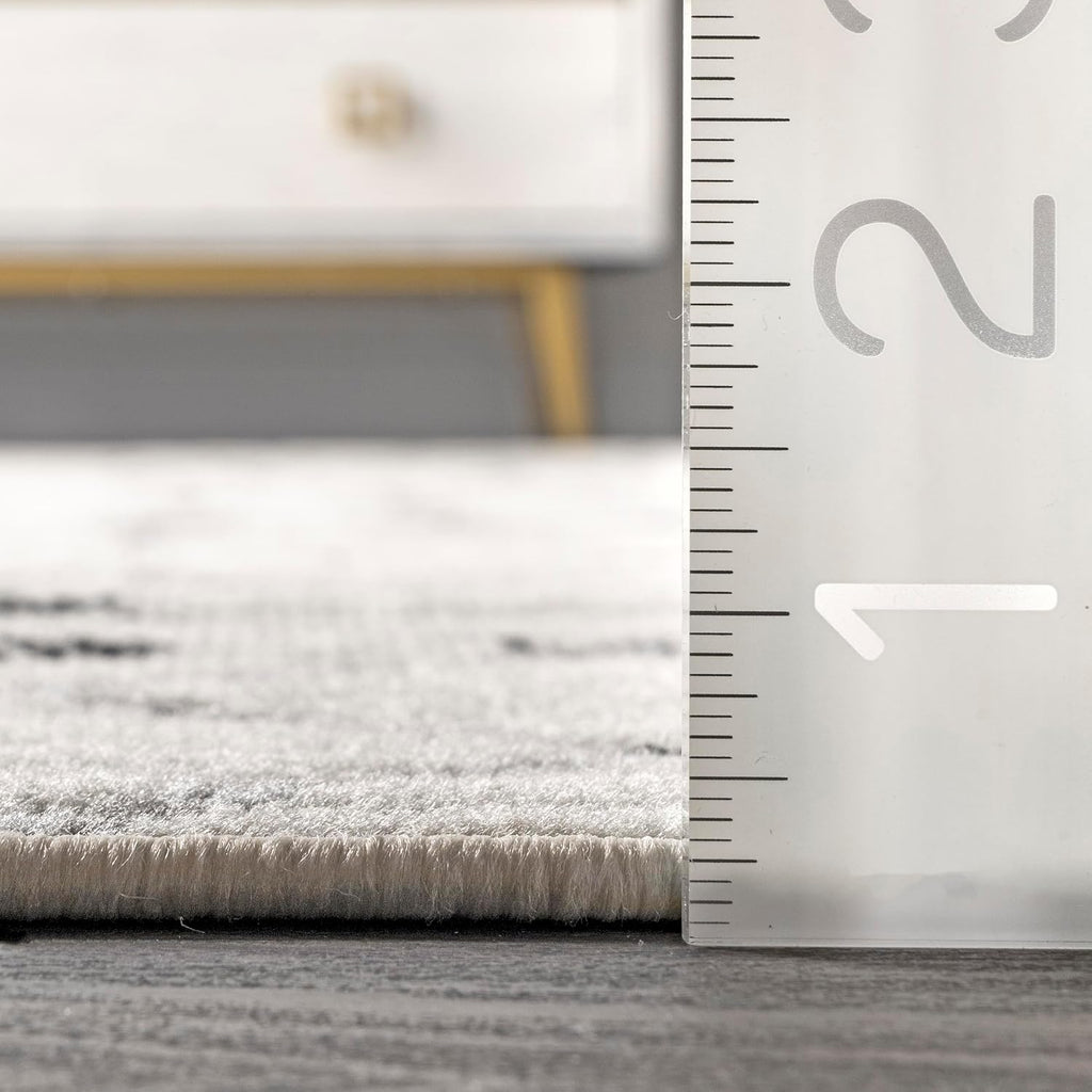 Zola Grey Trellis Power Loomed Area Rug, 5' x 8'