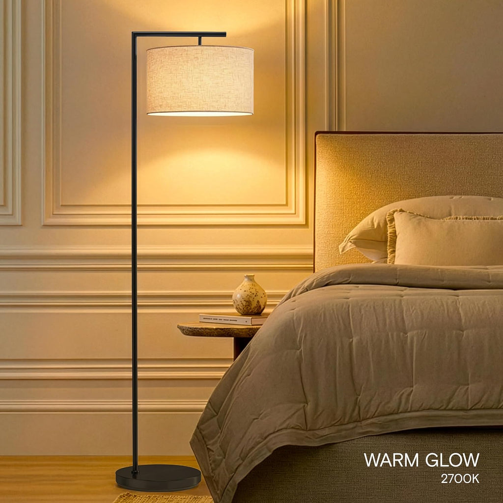 Montage Modern Floor Lamp - LED Standing Lamp with Tan Shades & Offices - Bedroom Reading Light