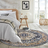 Round Rug 6 Ft Rugs for Entryway Washable Circle Rug Non Slip Round Living Room Rugs Printed Faux Wo