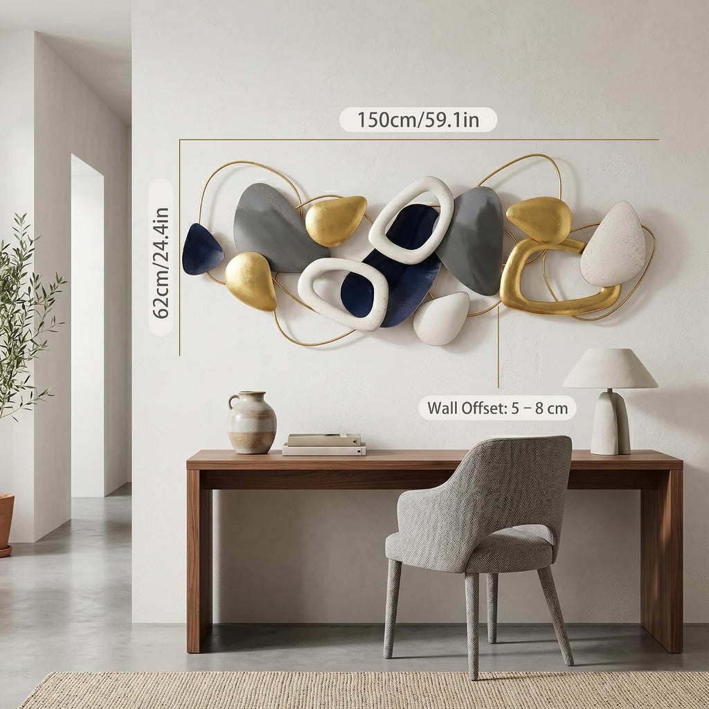 59" Large Wall Decor,3D Abstract Metal Wall Art