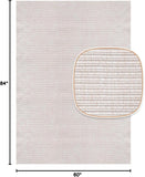 Easy Jute Off White Rug 5x7 Solid Washable Durable Outdoor Indoor Area Rugs for Living Dining Room P
