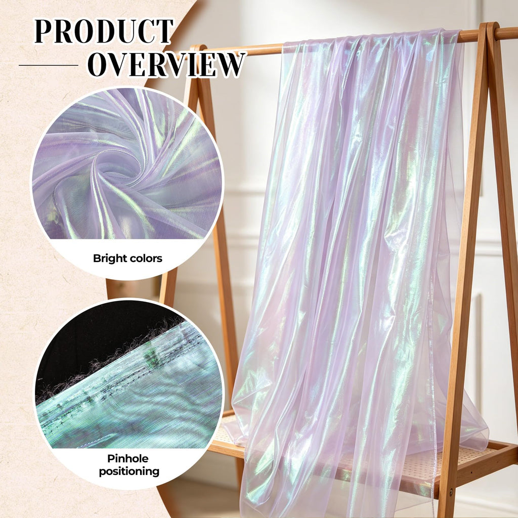 Iridescent Organza Fabric Gradient Lace for Wedding Decor