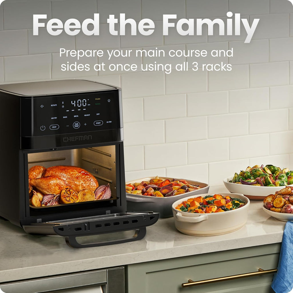Air Fryer 6-in-1, XL 14-Quart Multifunctional Airfryer with Touchscreen Controls, Rotisserie, Food Dehydrator