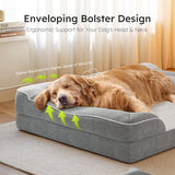 Extra Large Dog Bed, Orthopedic Dog Bed with Cooling Gel Memory Foam