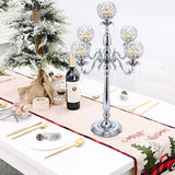 5 Arms 29.5in Tall Floor Candelabra Centerpieces Silver Crystal Candlestick Holders Crystal Chandelier Candle Holder