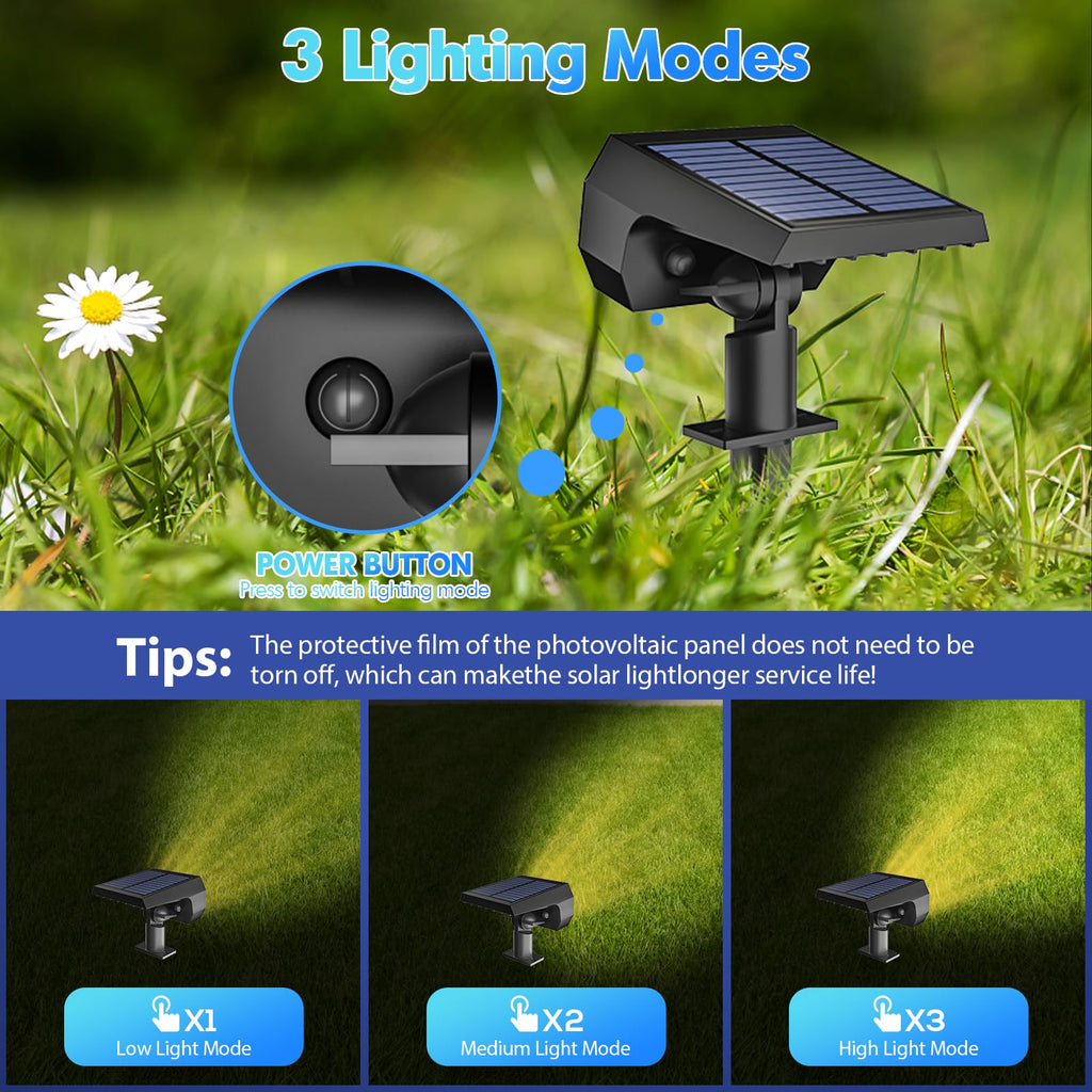 Solar Lights Outdoor Waterproof - 6 Pack (Warm White)