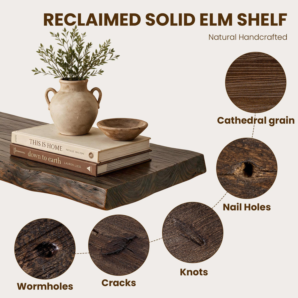 48 Inch Floating Shelves for Wall, Live Edge Wall Shelves 1 Pack