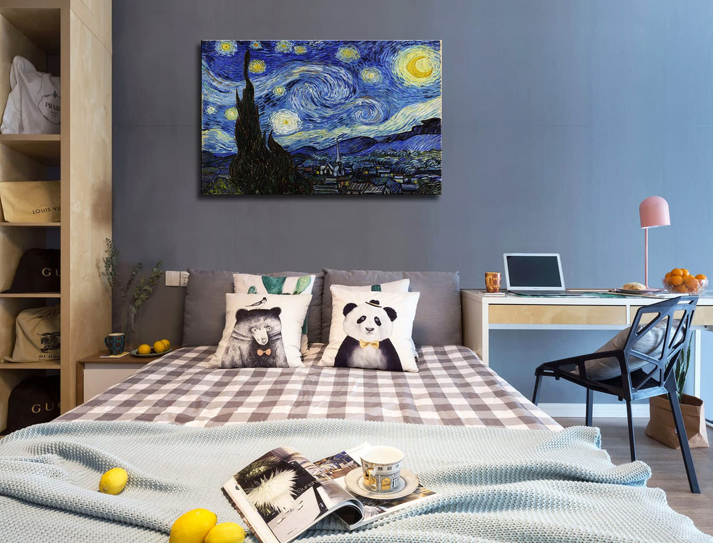 Starry Night, Vincent Reproduction, Large Giclee Canvas Prints Wall Art Decor. 24"x36"