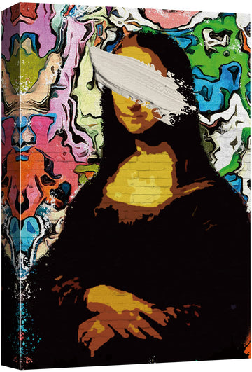 Framed Canvas Wall Art Leonardo Da Vinci Mona Lisa Colorful Painting Graffiti & Street Art Famous People Pop Art