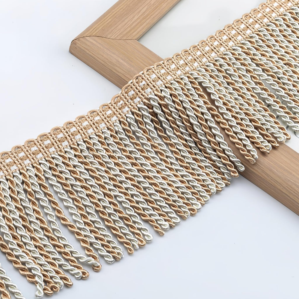 4 Inches Curtain Fringes Bullion Fringe Trim, Sewing Fabric Tassel Trims Embellishments Curtain Weights - 6.5 Yards