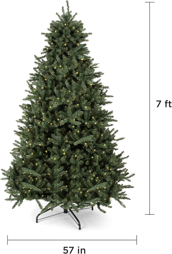 7 ft Pre-Lit Blue Spruce Christmas Tree, Warm White Lights