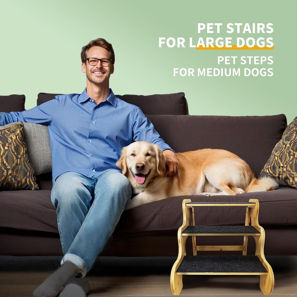 Dog Stairs for Large & Older Dogs, 4-Steps, 20" High, Supports Up to 160 LB