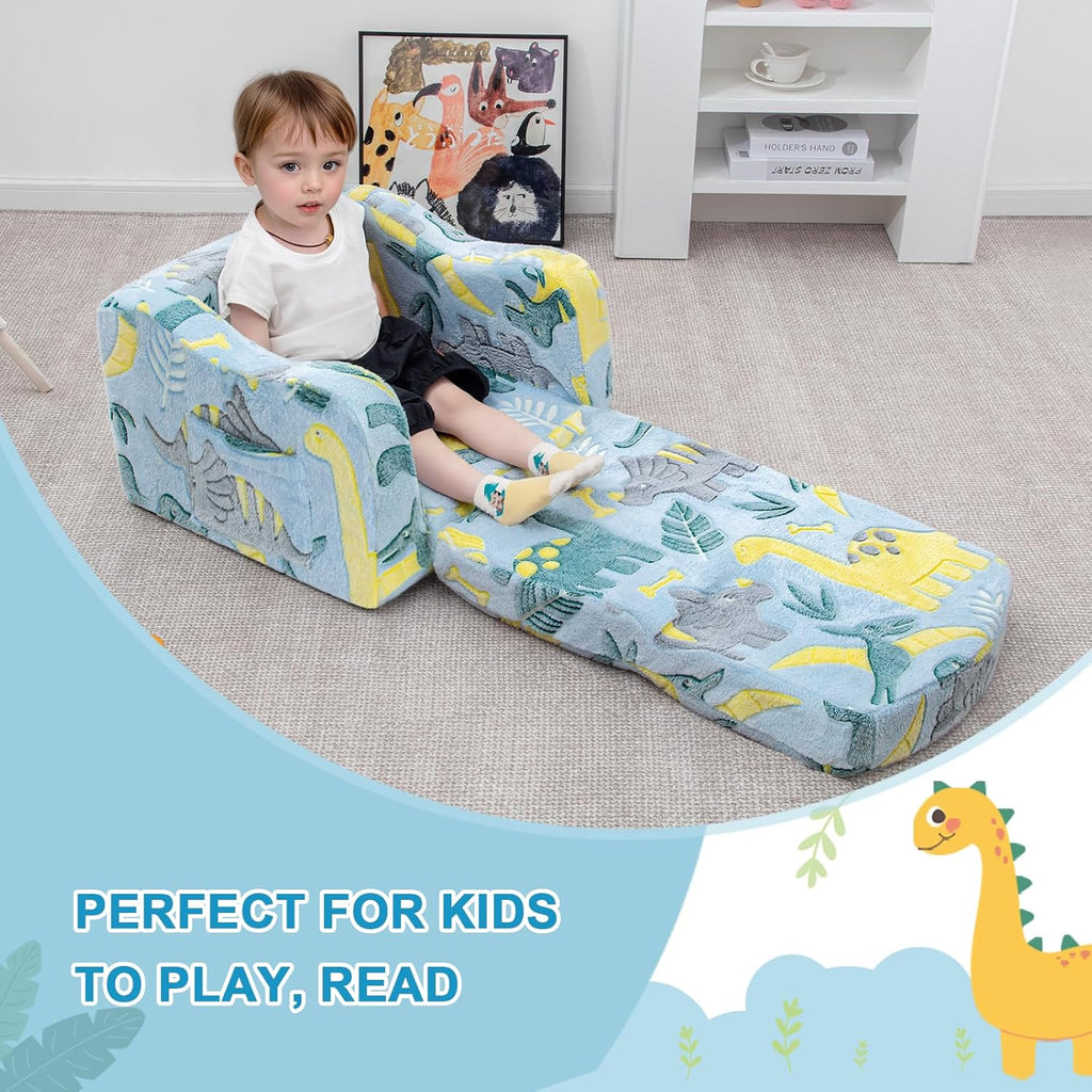 Comfy Kids Sofa Chair, in-1 Fold Out Couch with Blanket