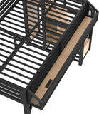 Twin XL Size Loft Bed with Stairs and Wardrobe,Heavy Duty Metal Loft Bed Frame with Shelves,LED Lights and Charging