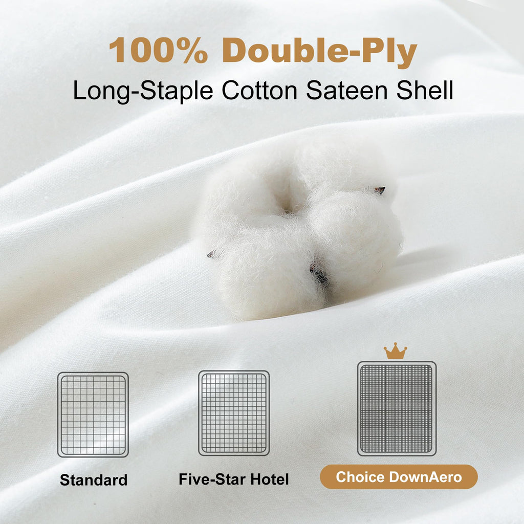 TM Feather Down Comforter 100% Cotton, High Fill Power Medium Warmth for All Season Duvet Insert, California King