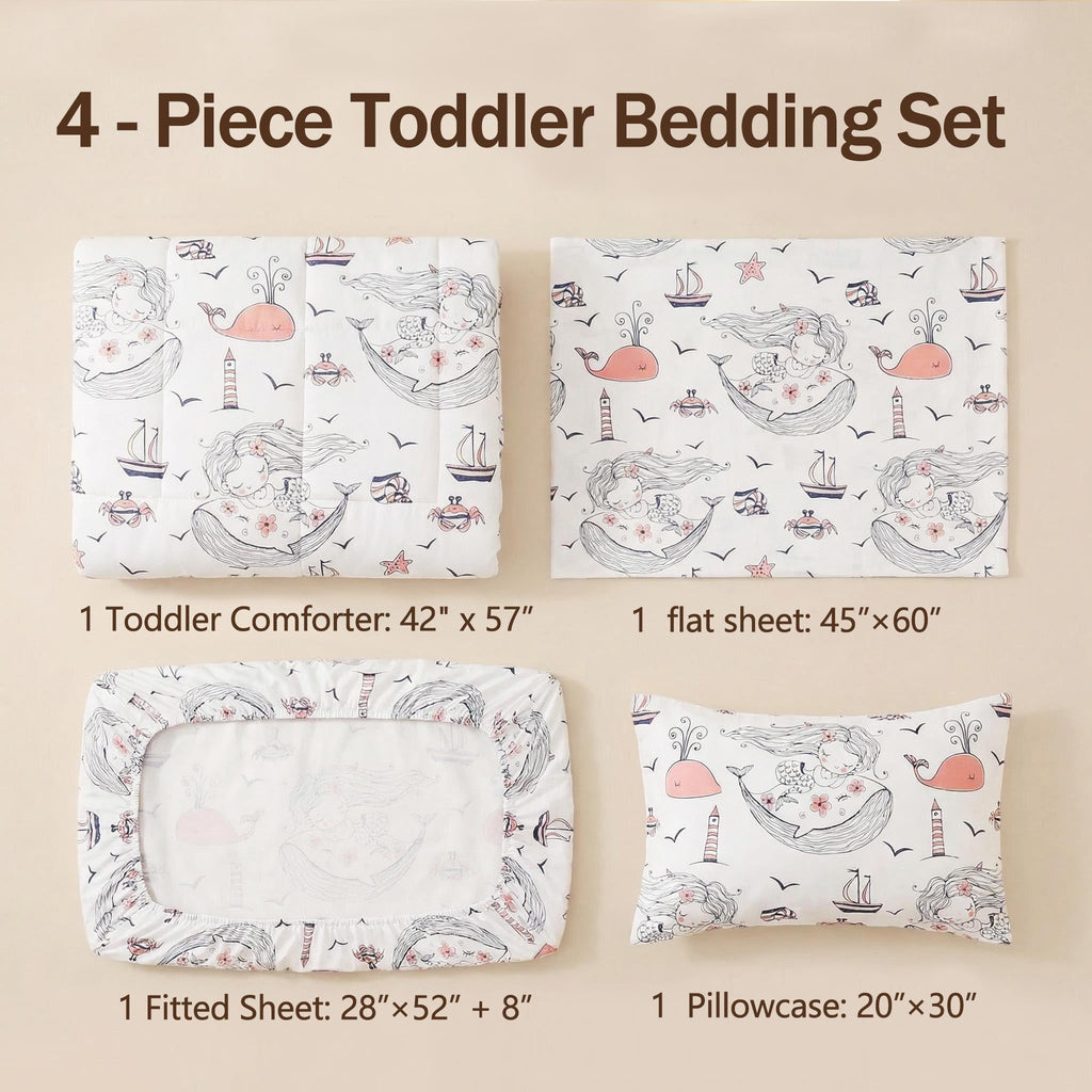 Mermaid Ocean Theme Toddler Bedding Set