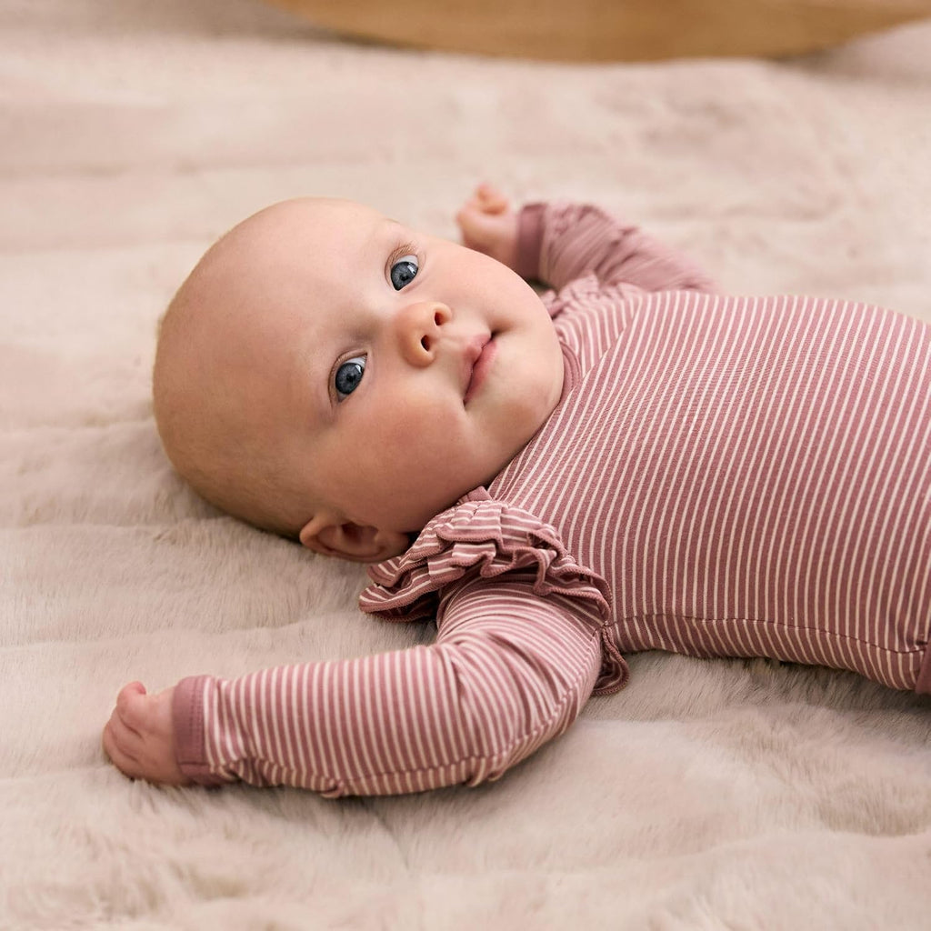 Flutter Bodysuit, Viscose from Bamboo Long Sleeve Bodysuit for Baby Girl, Outfit Baby Clothes