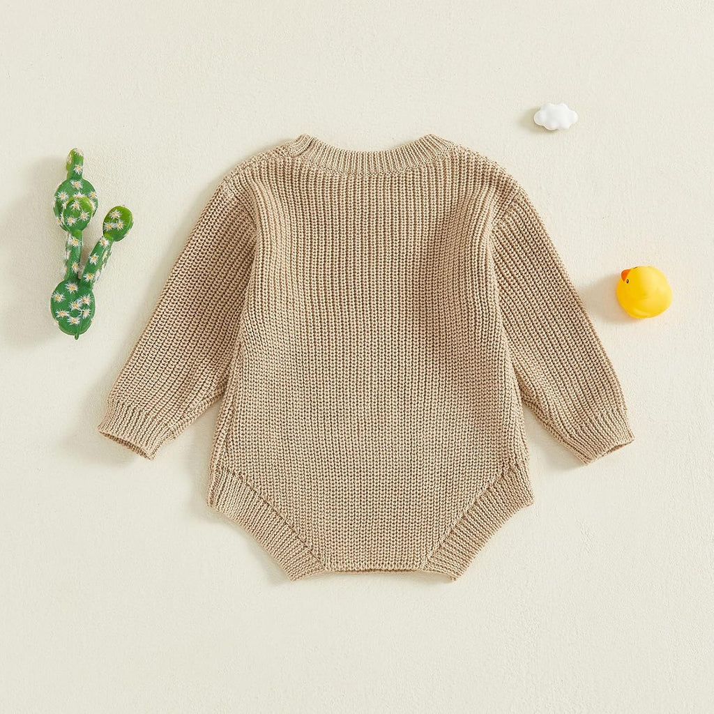 Newborn Baby Boy Girl Sweater Romper Silly Goose Embroidery Knit Onesie Knitted Bodysuit Warm Fall Winter Clothes